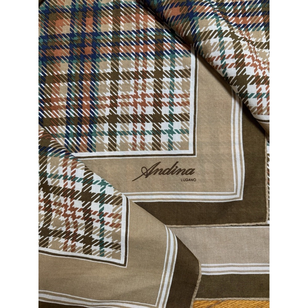 Sciarpa Andina Soft Plaid Scarf Beige Brown Green Cream